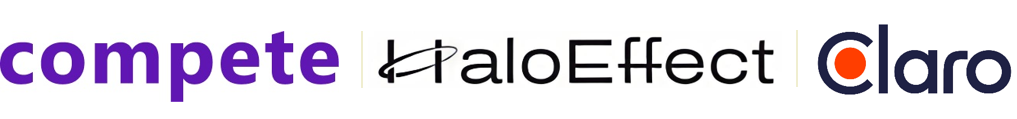 Partnership logos of Compete, HaloEffect, and Claro
